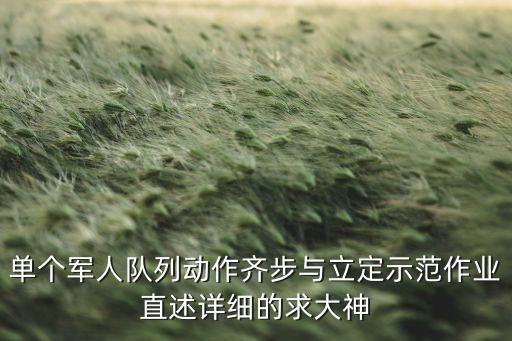单个军人队列动作齐步与立定示范作业直述详细的求大神