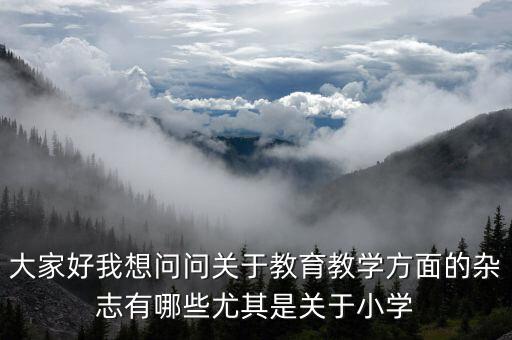 大家好我想问问关于教育教学方面的杂志有哪些尤其是关于小学