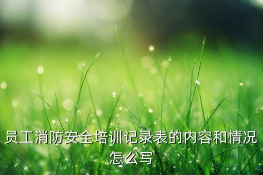 员工消防安全培训记录表的内容和情况怎么写