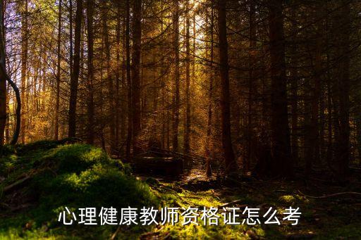 心理健康教师资格证怎么考
