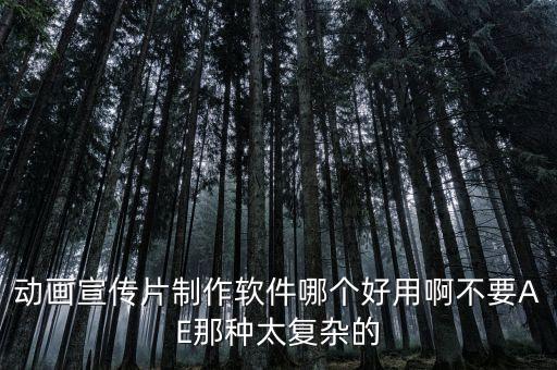 动画宣传片制作软件哪个好用啊不要AE那种太复杂的