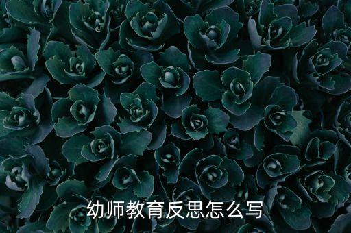 幼师教育反思怎么写