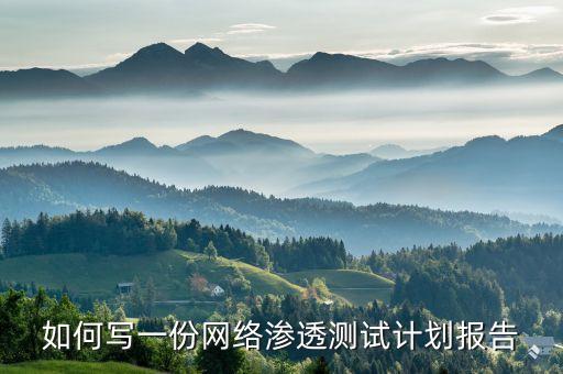 如何写一份网络渗透测试计划报告