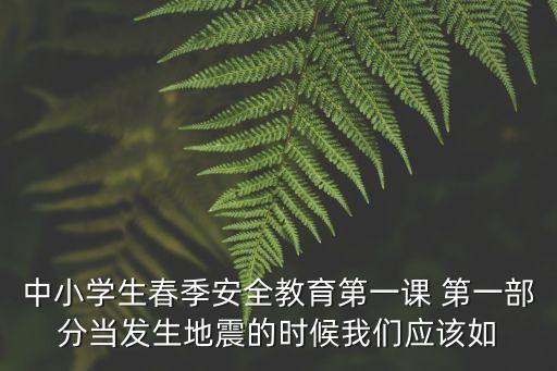 中小学生春季安全教育第一课 第一部分当发生地震的时候我们应该如