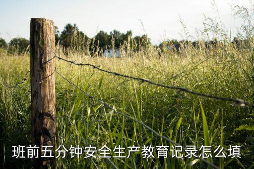 班前五分钟安全生产教育记录怎么填