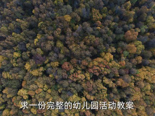 求一份完整的幼儿园活动教案