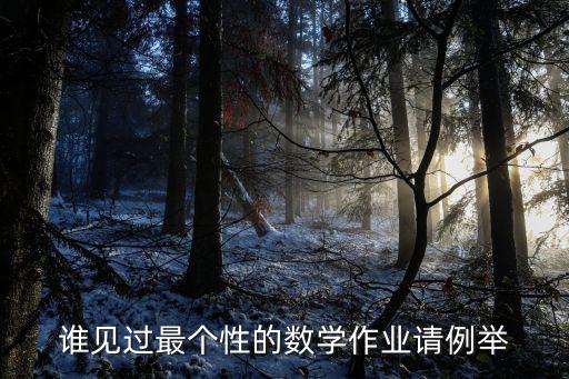 谁见过最个性的数学作业请例举