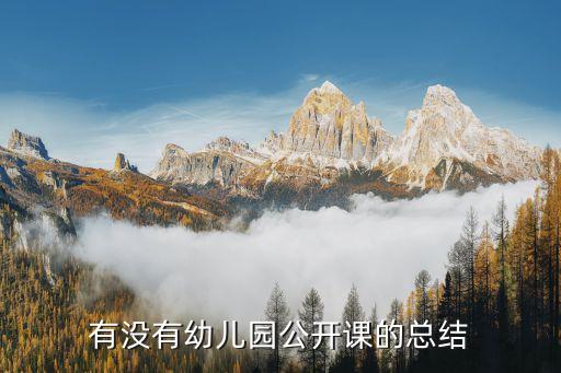 有没有幼儿园公开课的总结