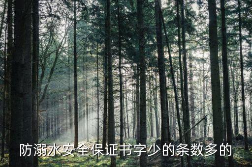 防溺水安全保证书字少的条数多的