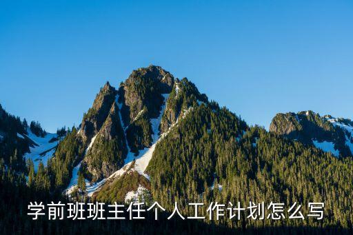 学前班班主任个人工作计划怎么写