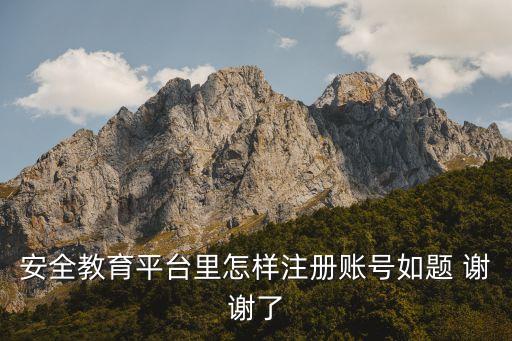 安全教育平台里怎样注册账号如题 谢谢了