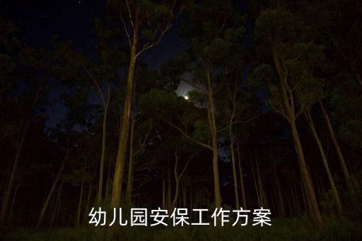 幼儿园安保工作方案