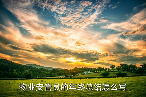 物业安管员的年终总结怎么写