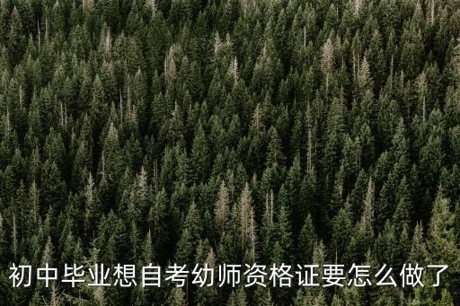 初中毕业怎么自考幼师证，我想自考幼师初中文凭不知道怎么考