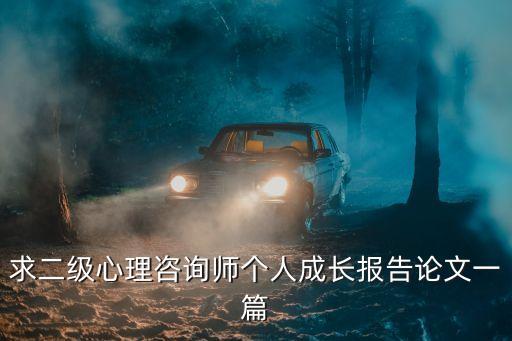 求二级心理咨询师个人成长报告论文一篇