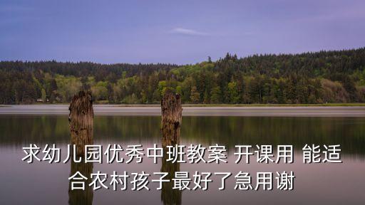 求幼儿园优秀中班教案 开课用 能适合农村孩子最好了急用谢