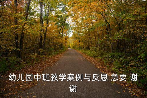 幼儿园中班教学案例与反思 急要 谢谢