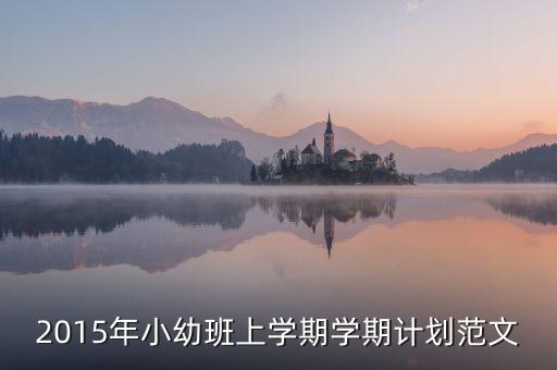 2015年小幼班上学期学期计划范文