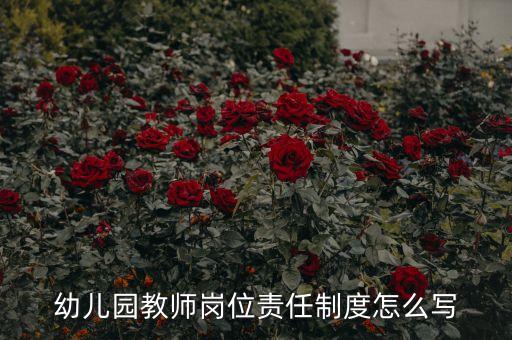 幼儿园教师岗位责任制度怎么写
