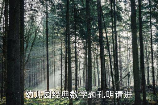 幼儿园经典数学题孔明请进