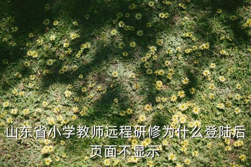 山东省小学教师远程研修为什么登陆后页面不显示