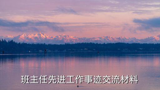 班主任先进工作事迹交流材料