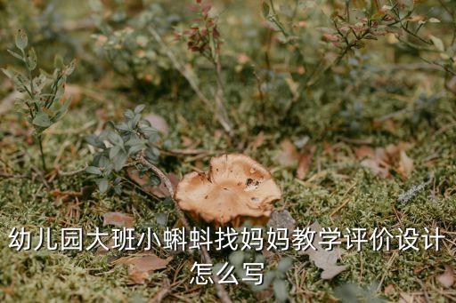 幼儿园大班小蝌蚪找妈妈教学评价设计怎么写