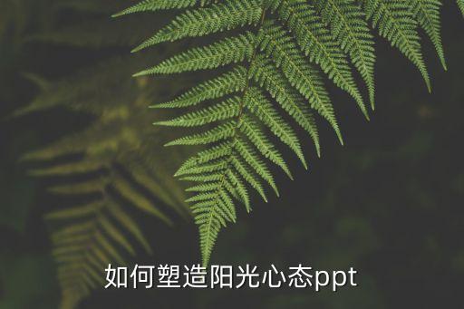 如何塑造阳光心态ppt