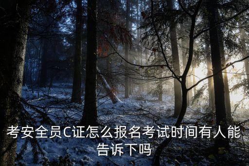 考安全员C证怎么报名考试时间有人能告诉下吗