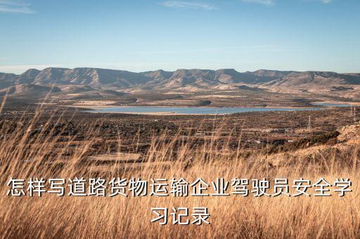 怎样写道路货物运输企业驾驶员安全学习记录