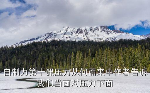 自制力第十课压力从何而来中作者告诉我们当面对压力下面