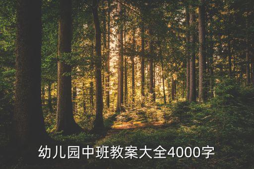 幼儿园中班教案大全4000字