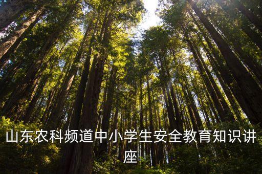 山东农科频道中小学生安全教育知识讲座