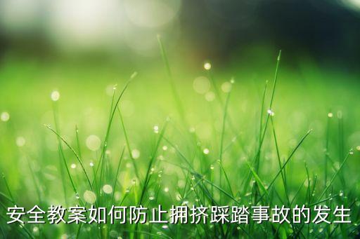 安全教案如何防止拥挤踩踏事故的发生