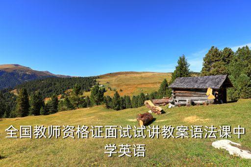 全国教师资格证面试试讲教案语法课中学英语