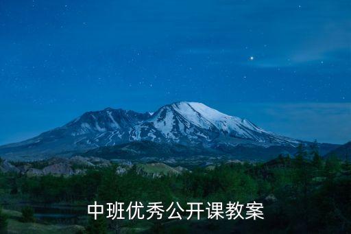 中班优秀公开课教案