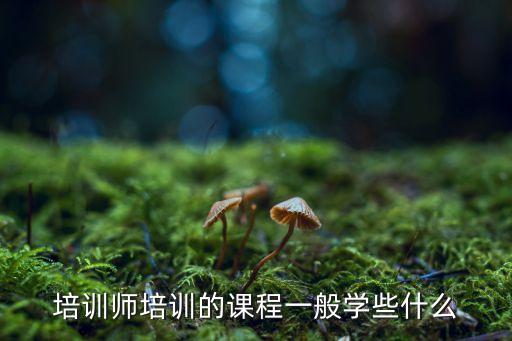 培训师培训的课程一般学些什么