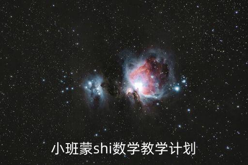 小班蒙shi数学教学计划